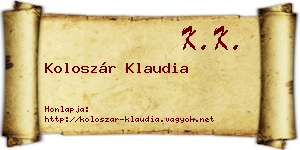 Koloszár Klaudia névjegykártya