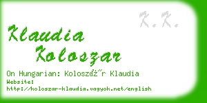 klaudia koloszar business card